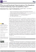 Cover page: Discovery and Functional Characterization of Two Regulatory Variants Underlying Lupus Susceptibility at 2p13.1