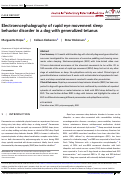 Cover page: Electroencephalography of rapid eye movement sleep behavior disorder in a dog with generalized tetanus.