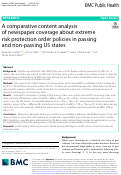 Cover page: A comparative content analysis of newspaper coverage about extreme risk protection order policies in passing and non-passing US states.