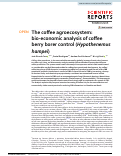 Cover page: The coffee agroecosystem: bio-economic analysis of coffee berry borer control (Hypothenemus hampei)
