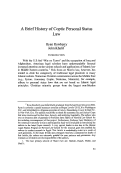 Cover page: A Brief History of Coptic Personal Status Law