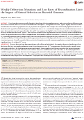 Cover page: Weakly Deleterious Mutations and Low Rates of Recombination Limit the Impact of Natural Selection on Bacterial Genomes