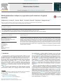 Cover page: Methylphenidate enhances acquisition and retention of spatial memory