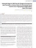 Cover page: Setting the Stage for 2018: How the Changes in the American Joint Committee on Cancer/Union for International Cancer Control Cancer Staging Manual Eighth Edition Impact Radiologists