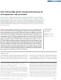 Cover page: Cell contractility drives mechanical memory of oral squamous cell carcinoma