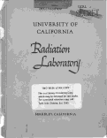 Cover page: Progress Report for October 1947--Chemistry Section