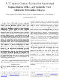 Cover page: A 3-D Active Contour Method for Automated Segmentation of the Left Ventricle From Magnetic Resonance Images.