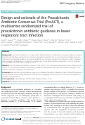 Cover page: Design and rationale of the Procalcitonin Antibiotic Consensus Trial (ProACT), a multicenter randomized trial of procalcitonin antibiotic guidance in lower respiratory tract infection