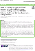 Cover page: Metal biomarker mixtures and blood pressure in the United States: cross-sectional findings from the 1999-2006 National Health and Nutrition Examination Survey (NHANES).