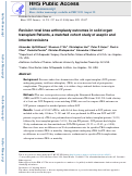 Cover page: Revision total knee arthroplasty outcomes in solid organ transplant Patients, a matched cohort study of aseptic and infected revisions