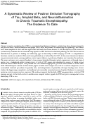 Cover page: A Systematic Review of Positron Emission Tomography of Tau, Amyloid Beta, and Neuroinflammation in Chronic Traumatic Encephalopathy: The Evidence To Date