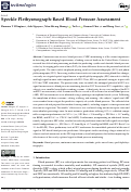 Cover page: Speckle Plethysmograph-Based Blood Pressure Assessment