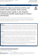 Cover page: Moderate-vigorous physical activity and health-related quality of life among Hispanic/Latino adults in the Hispanic Community Health Study/Study of Latinos (HCHS/SOL)