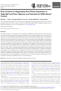 Cover page: Role of Genes in Regulating Host Plants Expansion in Tephritid Fruit Flies (Diptera) and Potential for RNAi-Based Control