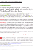 Cover page: Cardiac Resynchronization Therapy for Adult Patients With a Failing Systemic Right Ventricle: A Multicenter Study.