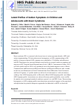 Cover page: Latent profiles of autism symptoms in children and adolescents with Down syndrome