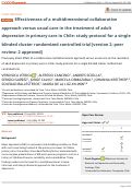 Cover page: Effectiveness of a multidimensional collaborative approach versus usual care in the treatment of adult depression in primary care in Chile: study protocol for a single blinded cluster randomized controlled trial.