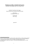 Cover page: Wind Energy Facilities and Residential Properties: The Effect of Proximity and View on Sales Prices