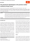 Cover page: The potential for liquid biopsies in the precision medical treatment of breast cancer