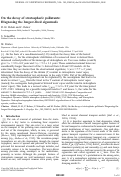 Cover page: On the decay of stratospheric pollutants: Diagnosing the longest-lived eigenmode