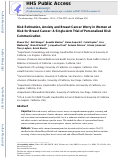 Cover page: Risk estimation, anxiety, and breast cancer worry in women at risk for breast cancer: A single‐arm trial of personalized risk communication