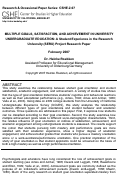 Cover page: Multiple Goals, Satisfaction, and Achievement in University Undergraduate Education: A Student Experience in the Research University (SERU) Project Research Paper