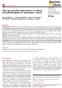 Cover page: The age specific performance of elbow hemiarthroplasty: A systematic review.