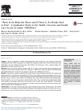 Cover page: “There Is No Help Out There and If There Is, It's Really Hard to Find”: A Qualitative Study of the Health Concerns and Health Care Access of Latino “DREAMers”