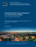 Cover page: Variable Renewable Energy Participation in U.S. Ancillary Services Markets: Economic Evaluation and Key Issues