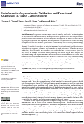 Cover page: Bioinformatic Approaches to Validation and Functional Analysis of 3D Lung Cancer Models