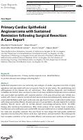 Cover page: Primary Cardiac Epithelioid Angiosarcoma with Sustained Remission following Surgical Resection: A Case Report.