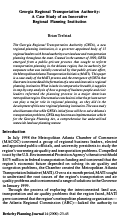 Cover page: Georgia Regional Transportation Authority: A Case Study of an Innovative Regional Planning Institution