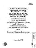 Cover page: Draft and Final Supplemental Environmental Impact Report
