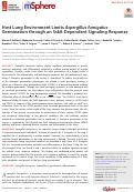 Cover page: Host Lung Environment Limits Aspergillus fumigatus Germination through an SskA-Dependent Signaling Response