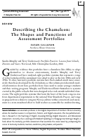 Cover page: Describing the Chameleon: The Shapes and Functions of Assessment Portfolios, a review of Sandra Murphy and Terry Underwood: Portfolio Practices: Lessons from Schools, Districts and States