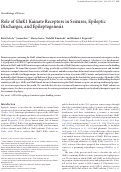 Cover page: Role of GluK1 Kainate Receptors in Seizures, Epileptic Discharges, and Epileptogenesis