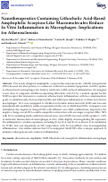 Cover page: Nanotherapeutics Containing Lithocholic Acid-Based Amphiphilic Scorpion-Like Macromolecules Reduce In Vitro Inflammation in Macrophages: Implications for Atherosclerosis