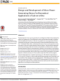 Cover page: Design and Development of Micro-Power Generating Device for Biomedical Applications of Lab-on-a-Disc