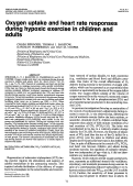 Cover page: Oxygen uptake and heart rate responses during hypoxic exercise in children and adults.