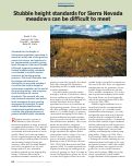 Cover page: Stubble height standards for Sierra Nevada meadows can be difficult to meet