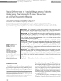 Cover page: Racial Differences in Hospital Stays among Patients Undergoing Craniotomy for Tumour Resection at a Single Academic Hospital
