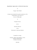 Cover page: Algorithmic Approaches to Statistical Questions