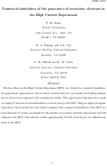 Cover page: Numerical simulation of the generation of secondary electrons in the High Current 
Experiment