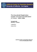 Cover page: The Household Registration System and Social Stratification in China: 1955-1996