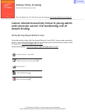 Cover page: Cancer-related masculinity threat in young adults with testicular cancer: the moderating role of benefit finding