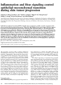 Cover page: Inflammation and Hras signaling control epithelial–mesenchymal transition during skin tumor progression