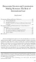 Cover page: Democratic Erosion and Constitution-Making Moments: The Role of International Law