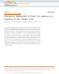 Cover page: Emergency deployment of direct air capture as a response to the climate crisis