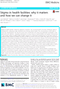 Cover page: Stigma in health facilities: why it matters and how we can change it