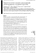 Cover page: Maternal micronutrient consumption periconceptionally and during pregnancy: a prospective cohort study.